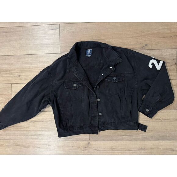 New York Dragon Jean Jacket Boom Boom Jean M Medium Jacket Black Bomber - Picture 2 of 2